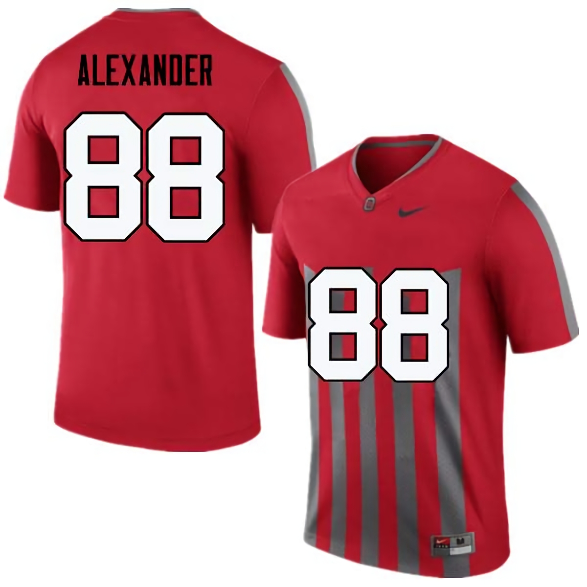 AJ Alexander Ohio State Buckeyes Men's NCAA #88 Nike Throwback Red College Stitched Football Jersey TDR1556HX